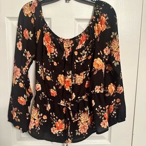 Floral Black Women's Top